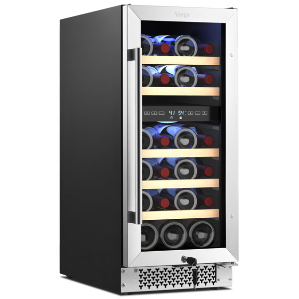 Yeego 28 Bottles 15" Dual Zone Wine Cooler Under Counter Compressor